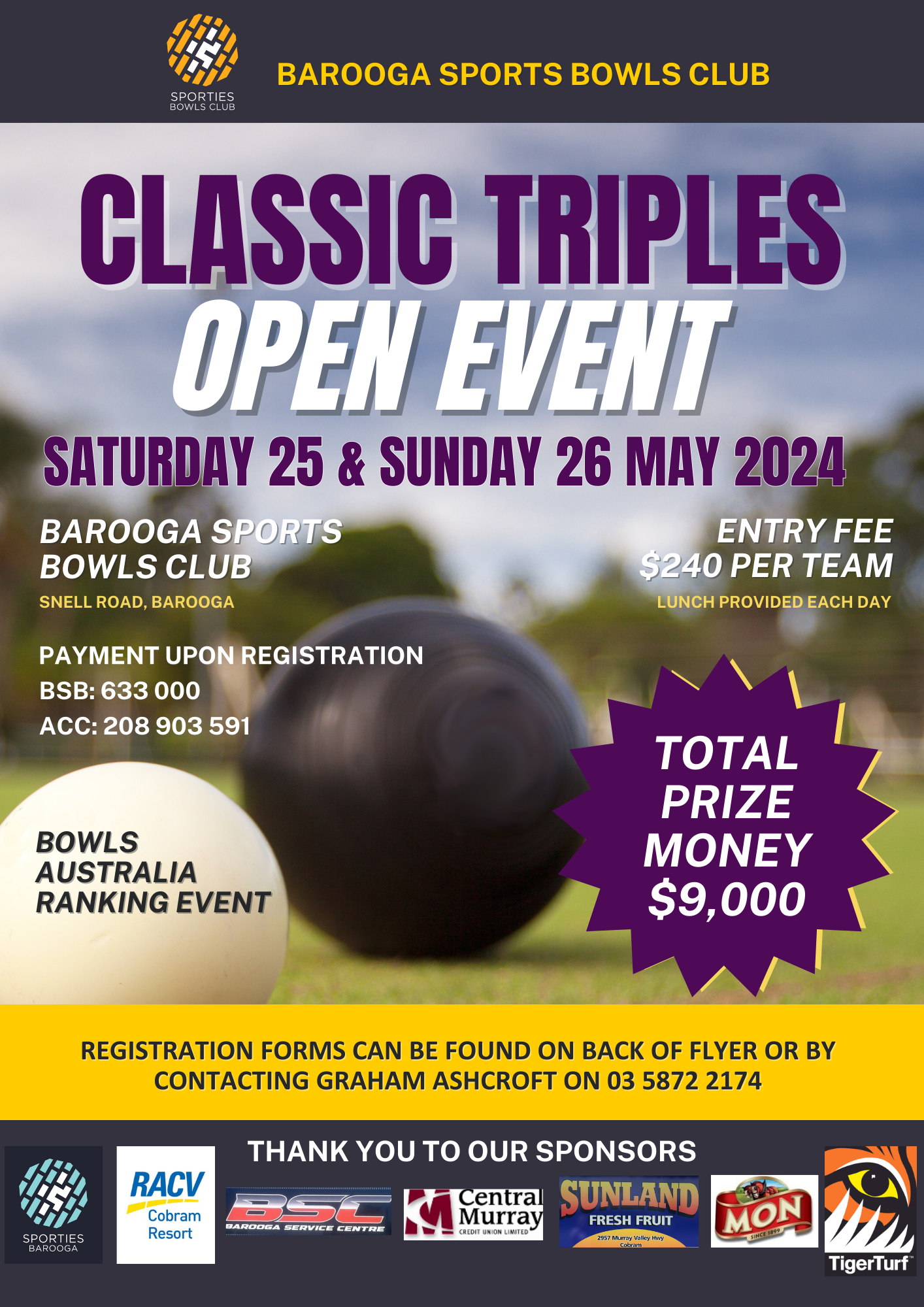 Barooga Sports Bowls Club Classic Tripples Event 2024